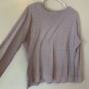 Grey thin sweater tee scoop neck cool texture